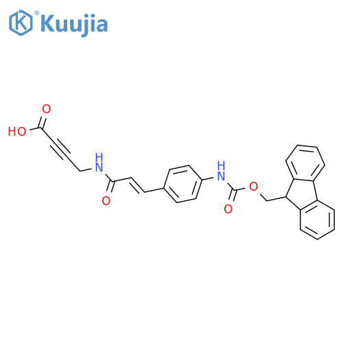4-{3-4-({(9H-fluoren-9-yl)methoxycarbonyl}amino)phenylprop-2-enamido}but-2-ynoic acid structure