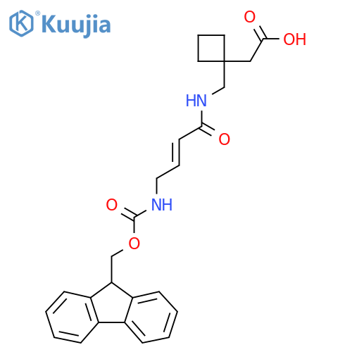 2-(1-{4-({(9H-fluoren-9-yl)methoxycarbonyl}amino)but-2-enamidomethyl}cyclobutyl)acetic acid structure