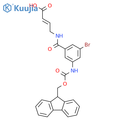 4-{3-bromo-5-({(9H-fluoren-9-yl)methoxycarbonyl}amino)phenylformamido}but-2-enoic acid structure