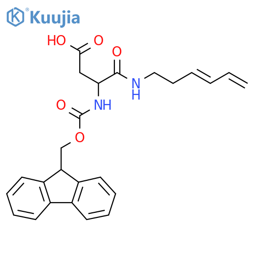 3-({(9H-fluoren-9-yl)methoxycarbonyl}amino)-3-(hexa-3,5-dien-1-yl)carbamoylpropanoic acid structure