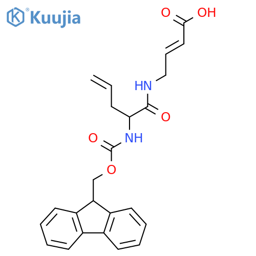 4-2-({(9H-fluoren-9-yl)methoxycarbonyl}amino)pent-4-enamidobut-2-enoic acid structure
