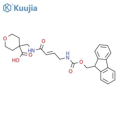 4-{4-({(9H-fluoren-9-yl)methoxycarbonyl}amino)but-2-enamidomethyl}oxane-4-carboxylic acid structure