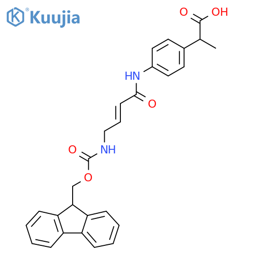 2-{4-4-({(9H-fluoren-9-yl)methoxycarbonyl}amino)but-2-enamidophenyl}propanoic acid structure