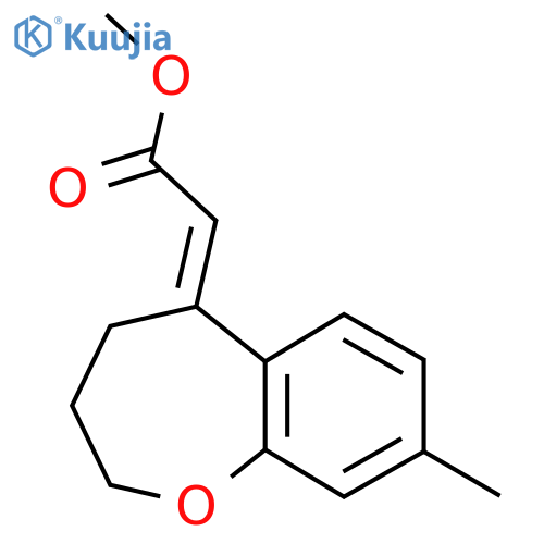 methyl 2-(5E)-8-methyl-2,3,4,5-tetrahydro-1-benzoxepin-5-ylideneacetate structure