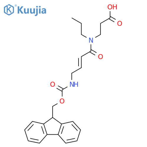 3-4-({(9H-fluoren-9-yl)methoxycarbonyl}amino)-N-propylbut-2-enamidopropanoic acid structure