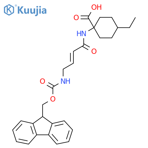 4-ethyl-1-4-({(9H-fluoren-9-yl)methoxycarbonyl}amino)but-2-enamidocyclohexane-1-carboxylic acid structure