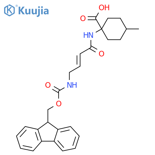 1-4-({(9H-fluoren-9-yl)methoxycarbonyl}amino)but-2-enamido-4-methylcyclohexane-1-carboxylic acid structure
