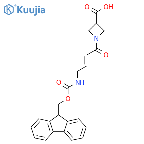 1-4-({(9H-fluoren-9-yl)methoxycarbonyl}amino)but-2-enoylazetidine-3-carboxylic acid structure