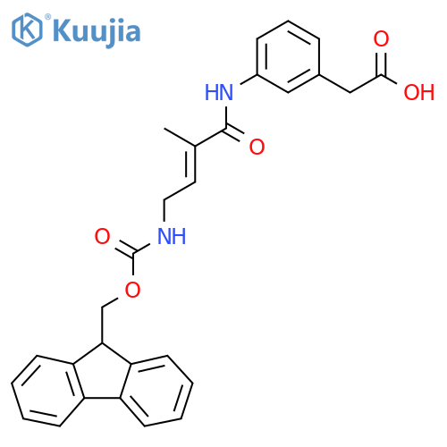 2-{3-4-({(9H-fluoren-9-yl)methoxycarbonyl}amino)-2-methylbut-2-enamidophenyl}acetic acid structure