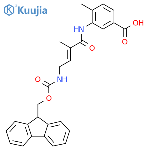 3-4-({(9H-fluoren-9-yl)methoxycarbonyl}amino)-2-methylbut-2-enamido-4-methylbenzoic acid structure