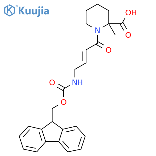 1-4-({(9H-fluoren-9-yl)methoxycarbonyl}amino)but-2-enoyl-2-methylpiperidine-2-carboxylic acid structure