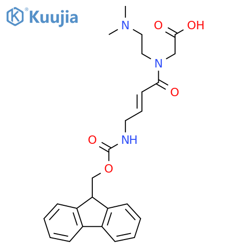 2-{N-2-(dimethylamino)ethyl-4-({(9H-fluoren-9-yl)methoxycarbonyl}amino)but-2-enamido}acetic acid structure