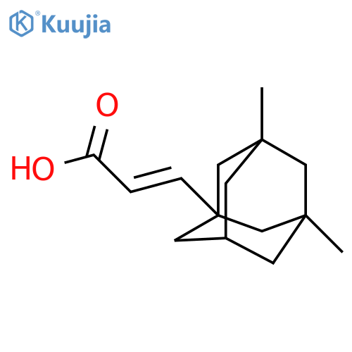 (2E)-3-(3,5-dimethyladamantan-1-yl)prop-2-enoic acid structure
