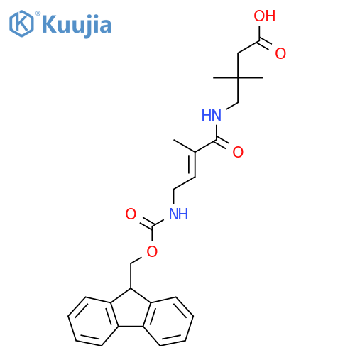 4-4-({(9H-fluoren-9-yl)methoxycarbonyl}amino)-2-methylbut-2-enamido-3,3-dimethylbutanoic acid structure