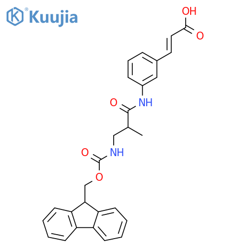3-{3-3-({(9H-fluoren-9-yl)methoxycarbonyl}amino)-2-methylpropanamidophenyl}prop-2-enoic acid structure