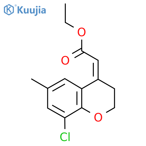 ethyl 2-(4Z)-8-chloro-6-methyl-3,4-dihydro-2H-1-benzopyran-4-ylideneacetate structure