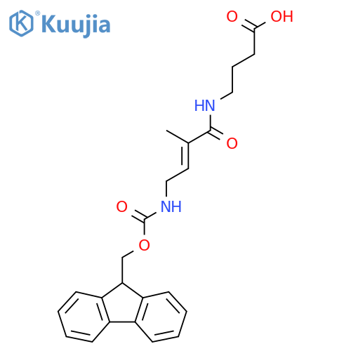 4-4-({(9H-fluoren-9-yl)methoxycarbonyl}amino)-2-methylbut-2-enamidobutanoic acid structure