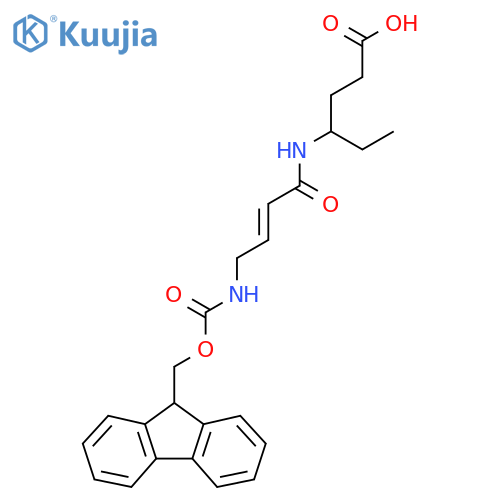 4-4-({(9H-fluoren-9-yl)methoxycarbonyl}amino)but-2-enamidohexanoic acid structure