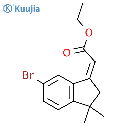 ethyl 2-(1Z)-6-bromo-3,3-dimethyl-2,3-dihydro-1H-inden-1-ylideneacetate structure
