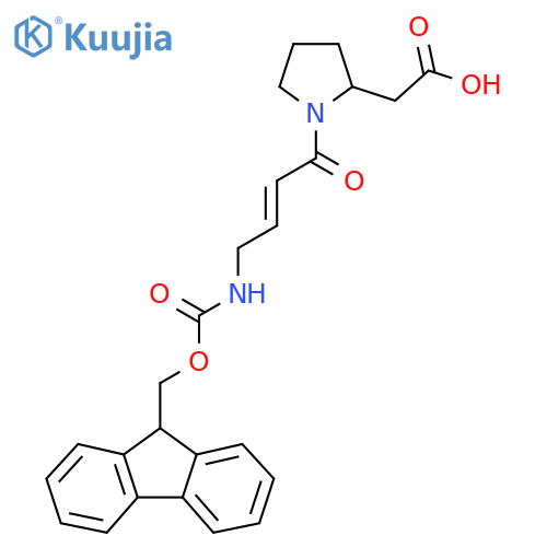 2-{1-4-({(9H-fluoren-9-yl)methoxycarbonyl}amino)but-2-enoylpyrrolidin-2-yl}acetic acid structure