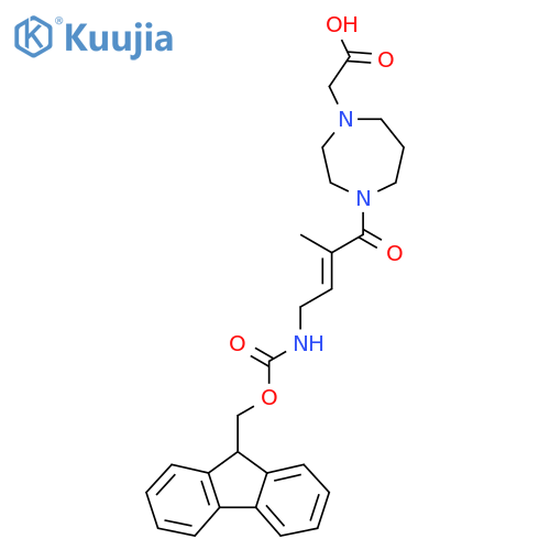 2-{4-4-({(9H-fluoren-9-yl)methoxycarbonyl}amino)-2-methylbut-2-enoyl-1,4-diazepan-1-yl}acetic acid structure