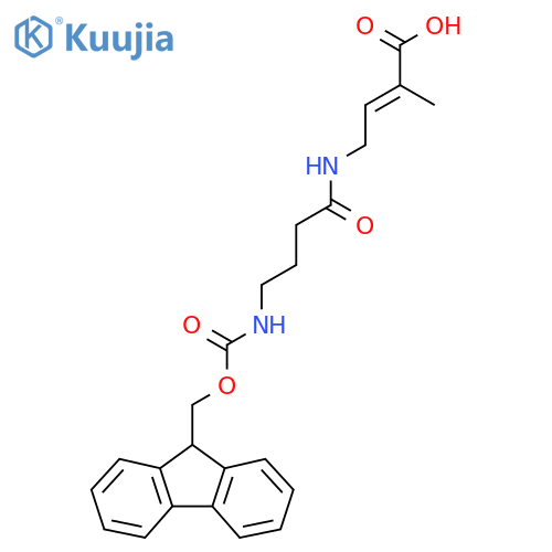 4-4-({(9H-fluoren-9-yl)methoxycarbonyl}amino)butanamido-2-methylbut-2-enoic acid structure