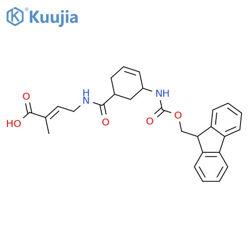 4-{5-({(9H-fluoren-9-yl)methoxycarbonyl}amino)cyclohex-3-en-1-ylformamido}-2-methylbut-2-enoic acid structure