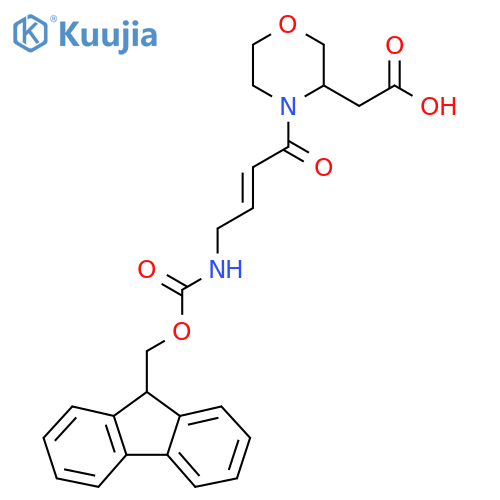 2-{4-4-({(9H-fluoren-9-yl)methoxycarbonyl}amino)but-2-enoylmorpholin-3-yl}acetic acid structure