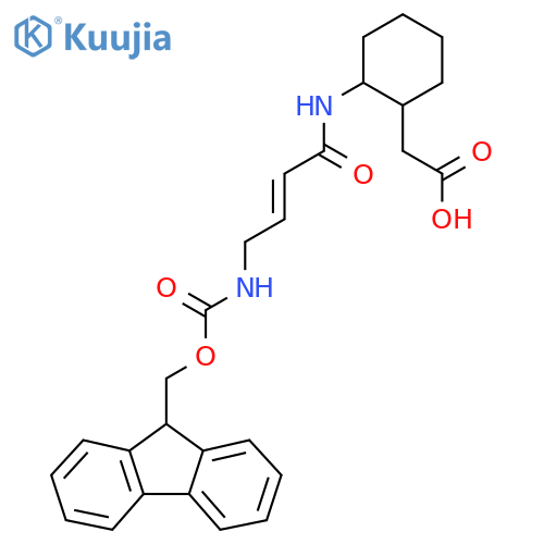 2-{2-4-({(9H-fluoren-9-yl)methoxycarbonyl}amino)but-2-enamidocyclohexyl}acetic acid structure