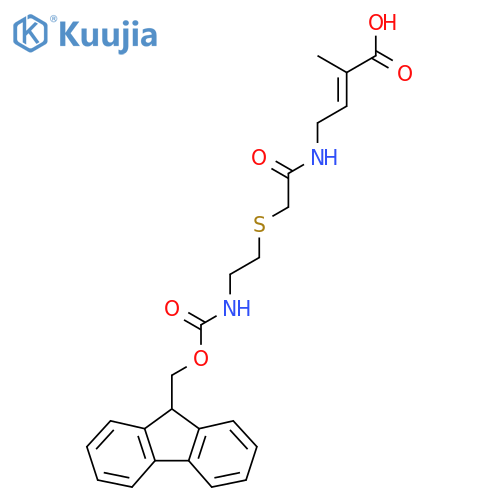 4-(2-{2-({(9H-fluoren-9-yl)methoxycarbonyl}amino)ethylsulfanyl}acetamido)-2-methylbut-2-enoic acid structure