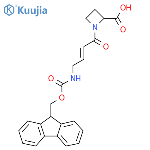 1-4-({(9H-fluoren-9-yl)methoxycarbonyl}amino)but-2-enoylazetidine-2-carboxylic acid structure