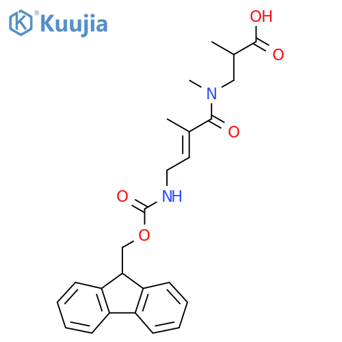 3-4-({(9H-fluoren-9-yl)methoxycarbonyl}amino)-N,2-dimethylbut-2-enamido-2-methylpropanoic acid structure