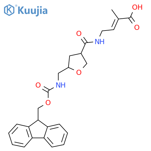 4-({5-({(9H-fluoren-9-yl)methoxycarbonyl}amino)methyloxolan-3-yl}formamido)-2-methylbut-2-enoic acid structure