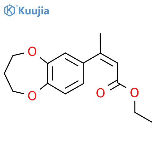ethyl (2Z)-3-(3,4-dihydro-2H-1,5-benzodioxepin-7-yl)but-2-enoate structure