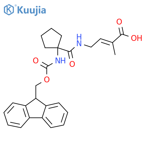 4-{1-({(9H-fluoren-9-yl)methoxycarbonyl}amino)cyclopentylformamido}-2-methylbut-2-enoic acid structure