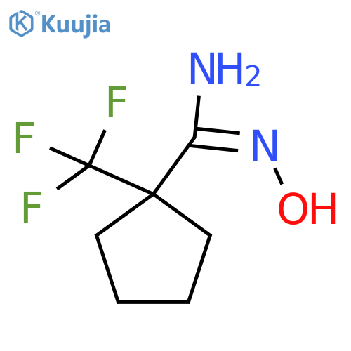 N'-hydroxy-1-(trifluoromethyl)cyclopentane-1-carboximidamide structure
