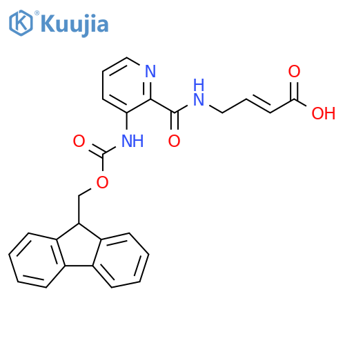 4-{3-({(9H-fluoren-9-yl)methoxycarbonyl}amino)pyridin-2-ylformamido}but-2-enoic acid structure