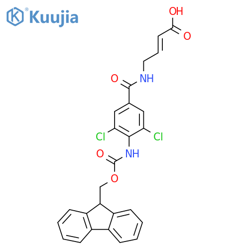4-{3,5-dichloro-4-({(9H-fluoren-9-yl)methoxycarbonyl}amino)phenylformamido}but-2-enoic acid structure