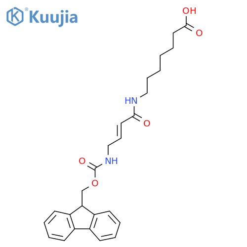 7-4-({(9H-fluoren-9-yl)methoxycarbonyl}amino)but-2-enamidoheptanoic acid structure