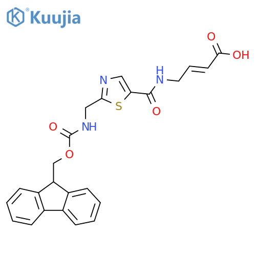 4-({2-({(9H-fluoren-9-yl)methoxycarbonyl}amino)methyl-1,3-thiazol-5-yl}formamido)but-2-enoic acid structure