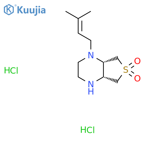 (4AR,7aS)-1-(3-methylbut-2-en-1-yl)octahydrothieno3,4-bpyrazine 6,6-dioxide dihydrochloride structure