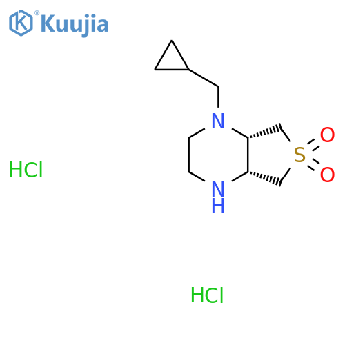 (4AR,7aS)-1-(cyclopropylmethyl)octahydrothieno3,4-bpyrazine 6,6-dioxide dihydrochloride structure