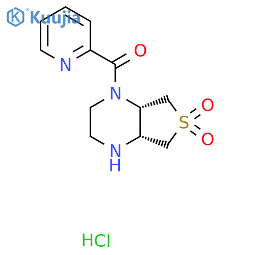 (4AR,7aS)-1-(pyridin-2-ylcarbonyl)octahydrothieno3,4-bpyrazine 6,6-dioxide hydrochloride structure