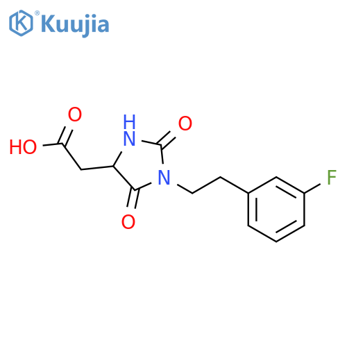 {1-2-(3-Fluorophenyl)ethyl-2,5-dioxoimidazolidin-4-yl}acetic acid structure