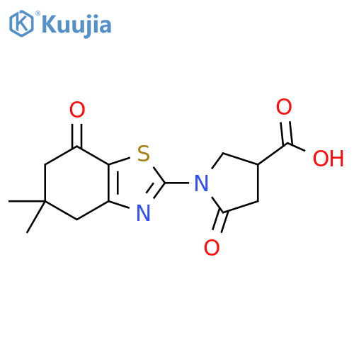 1-(5,5-Dimethyl-7-oxo-4,5,6,7-tetrahydro-1,3-benzothiazol-2-yl)-5-oxopyrrolidine-3-carboxylic acid structure