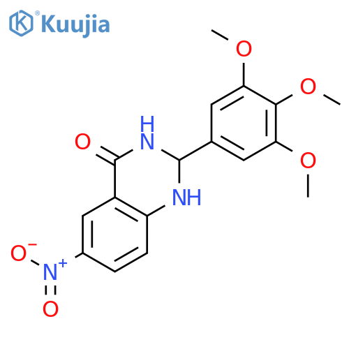 4(1H)-Quinazolinone, 2,3-dihydro-6-nitro-2-(3,4,5-trimethoxyphenyl)- structure