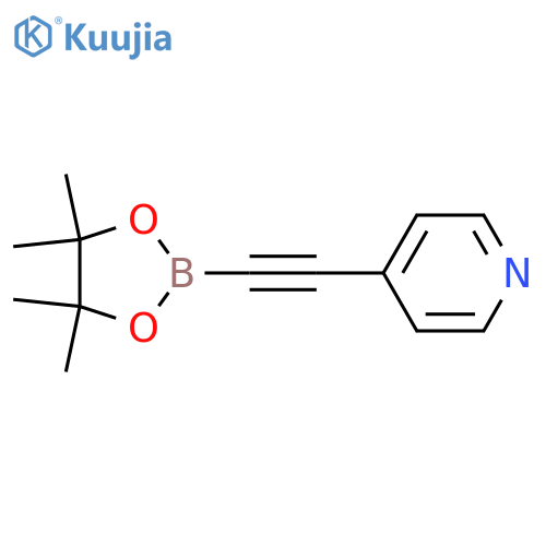 4-(4,4,5,5-Tetramethyl-[1,3,2]dioxaborolan-2-ylethynyl)-pyridine structure