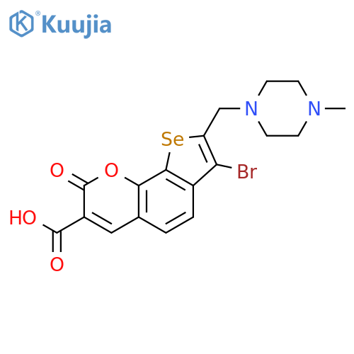 7-bromo-8-[(4-methylpiperazin-1-yl)methyl]-2-oxo-selenopheno[3,2-h]chromene-3-carboxylic acid structure