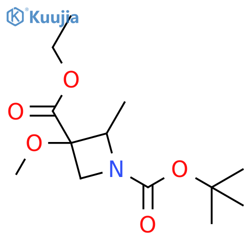 1-tert-butyl 3-ethyl 3-methoxy-2-methylazetidine-1,3-dicarboxylate structure