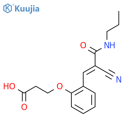 3-[2-[(E)-2-Cyano-3-oxo-3-(propylamino)prop-1-enyl]phenoxy]propanoic acid structure